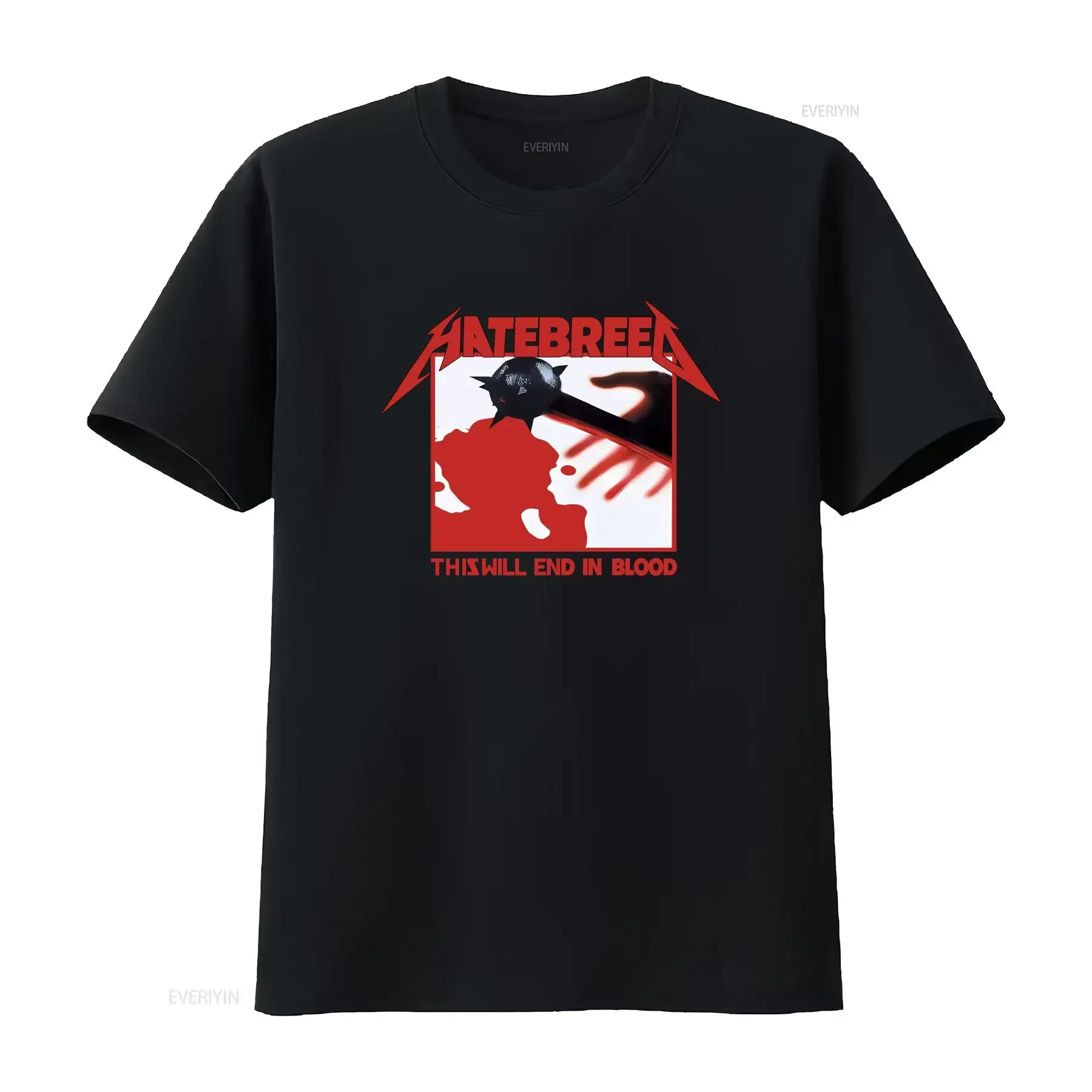 

Hatebreed This Will End In Blood базовая черная двусторонняя футболка 90-х годов из хлопка NH5556 винтажная стираная эластичная графическая мода унисекс