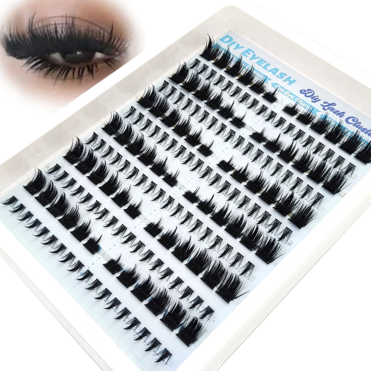 Neue Dramatische Wimpern-Cluster, Wimpernverlängerung für den unteren Wimpernkranz, Künstliche Nerz-Wimpernstreifen, Einzelwimpern, Cat-Eye-Wimpernverlängerung, DIY Feenwimpern – Detail 10