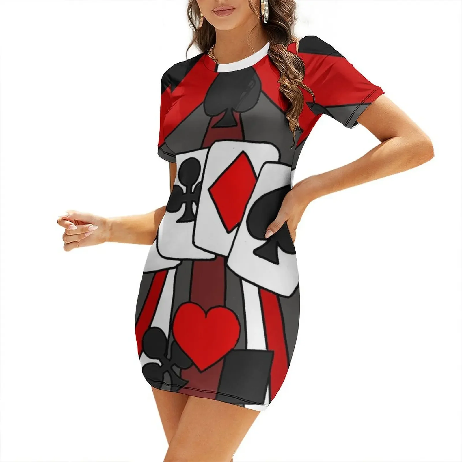 Robe à manches courtes à motifs artistiques abstraits, robes décontractées, robes courtes sexy et audacieuses