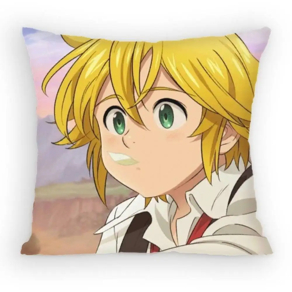 The Seven Deadly Sins Meliodas Pillow Case Sofa Living Room Bedroom Headboard Backrest Cushion Square Cushion Nap Time