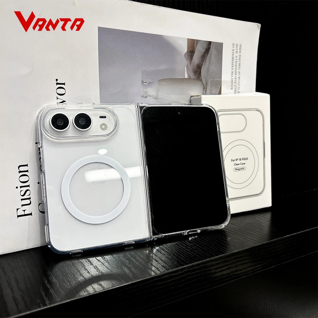 Coque pour iPhone Duo, compatible MagSafe, transparente, avec chargement sans fil magnétique, protection antichoc aux coins, coque fine en TPU pour iPhone Fold.
