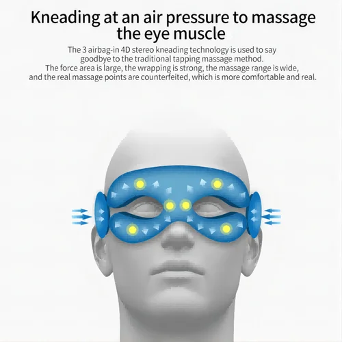 Imagen 2 del producto Masajeador de ojos plegable, máscara para ojos con calor y Bluetooth, Airbag musical, dispositivo para el cuidado de los ojos, regalo para la tensión de los ojos, ojos secos, mejora el sueño