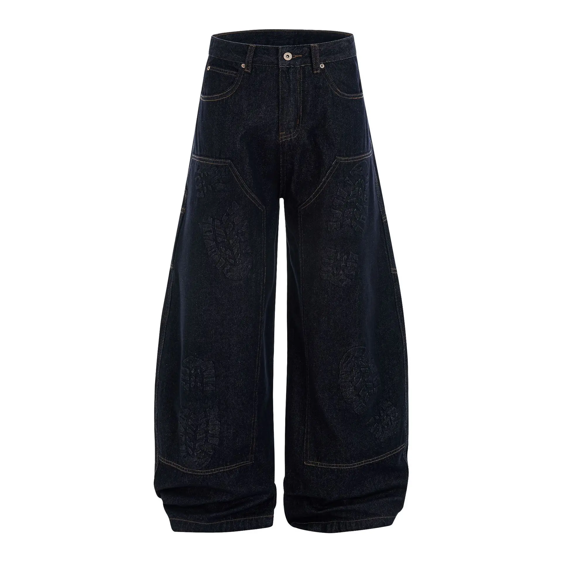 OR FL Three-dimensional Footprints Print Curved Knife 85 Cotton Women Jeans Trendy Brand High Street Niche Design Sense Trousers