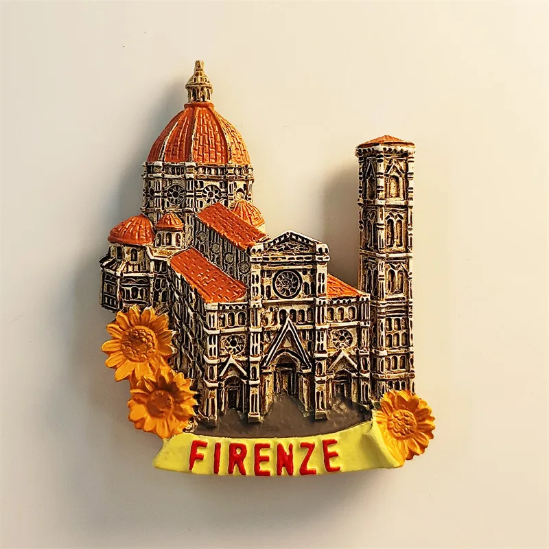 Florence, Italy landmark, Santa Maria del Fiore Basilica, tourist souvenir, home decoration, resin magnetic refrigerator magnet