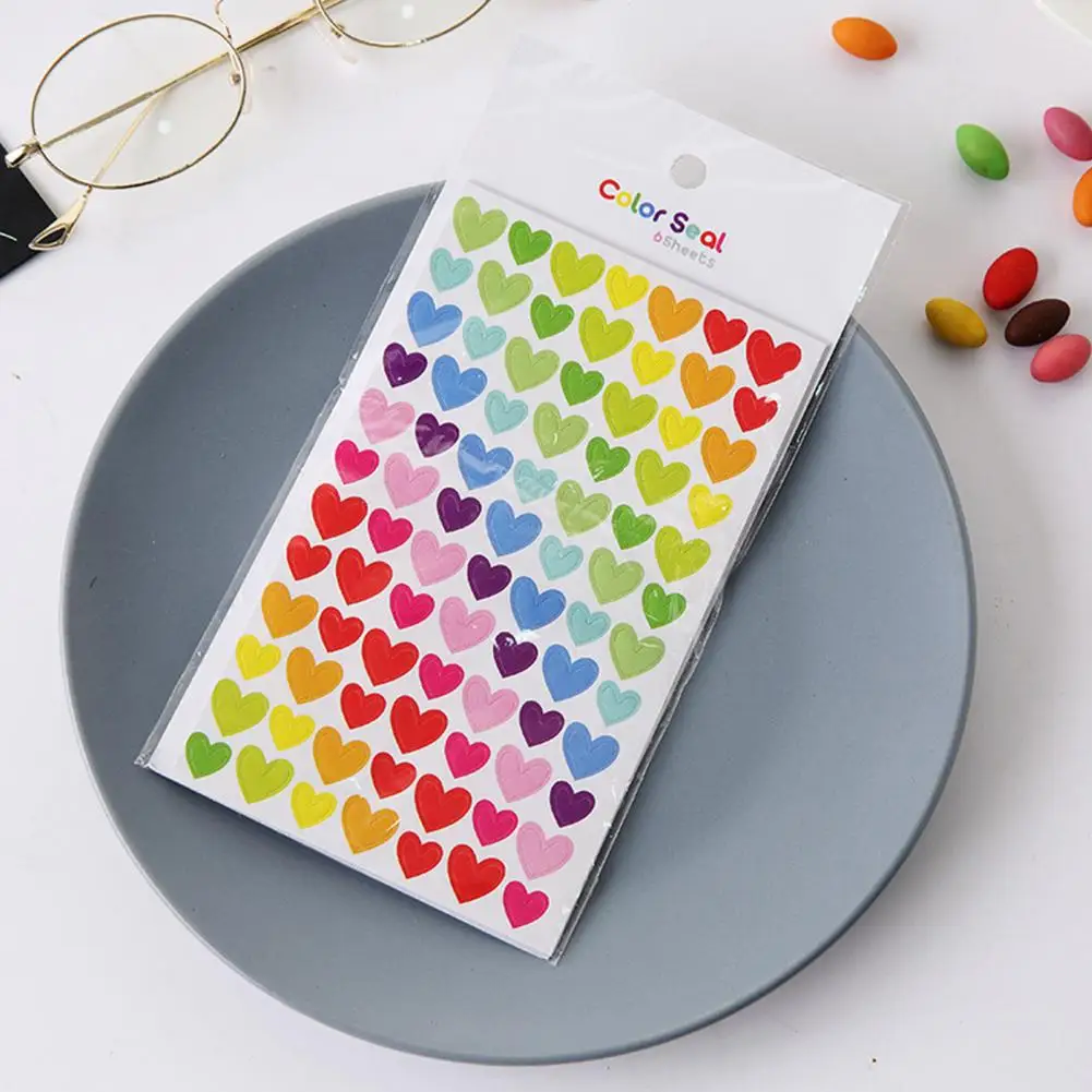 Scrapbooking Sticker Set Colorful Scrapbooking Sticker Vibrant Scrapbook Stickers Colorful Stars Love Hearts Round for Kpop