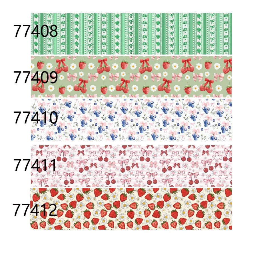 

5yards Fruit Printed Grosgrain Ribbon 38mm for Hairbows Crafts Material DIY Accessories