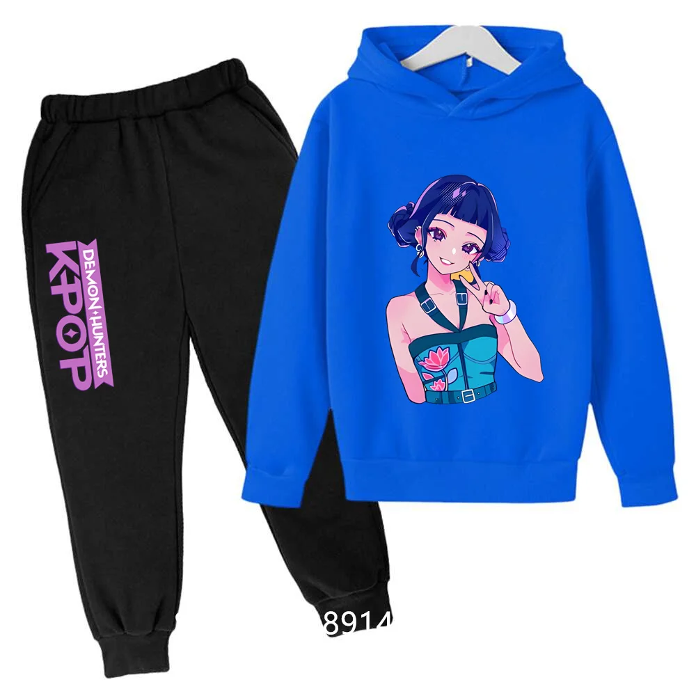 

3-14Y Kpop Demon Hunters Hoodie Set Boys Girls Kids Autumn Sportswear Daily Clothes 2025