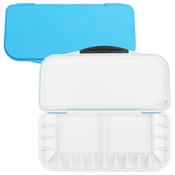 Paleta de acuarelas, 18 pozos y 2 áreas de mezcla, bandeja de pintura plegable portátil de viaje, hidratante de primera calidad