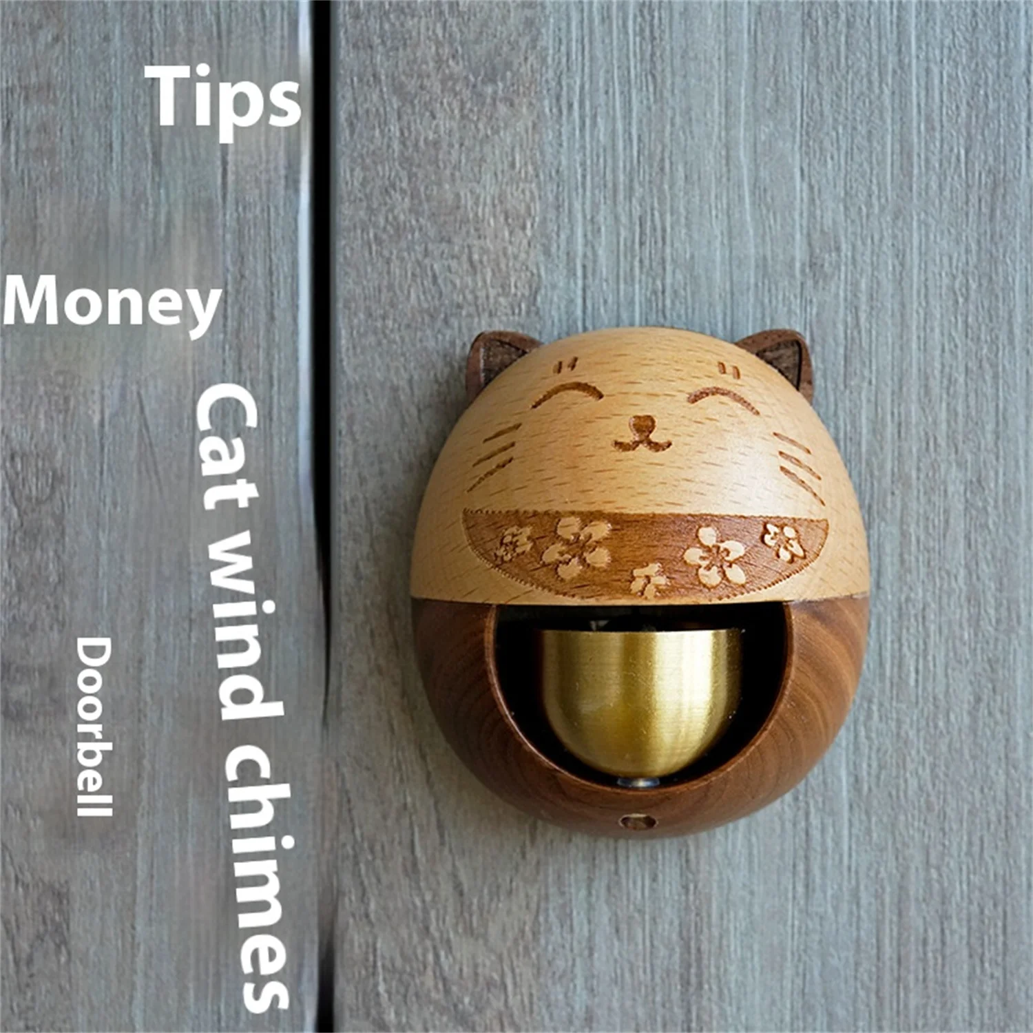 

Suction door style wealth attracting cat doorbell, Japanese dopamine entrance reminder bell, moving gift delivery
