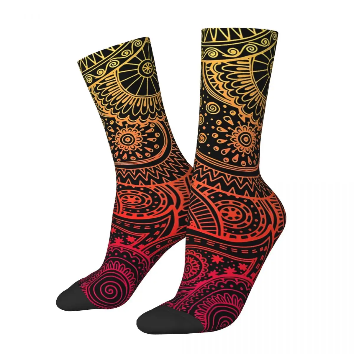 

Doodle Pattern Men's Socks Retro Harajuku Street Style Novelty Seamless Crew Sock