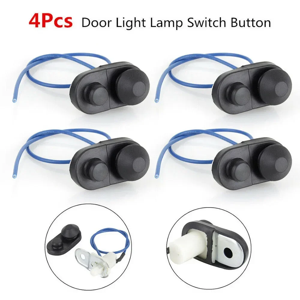 

4pcs /set Universal Car Vehicle Interior Door Courtesy Light Lamp Switch Button Black Auto Replacement Parts