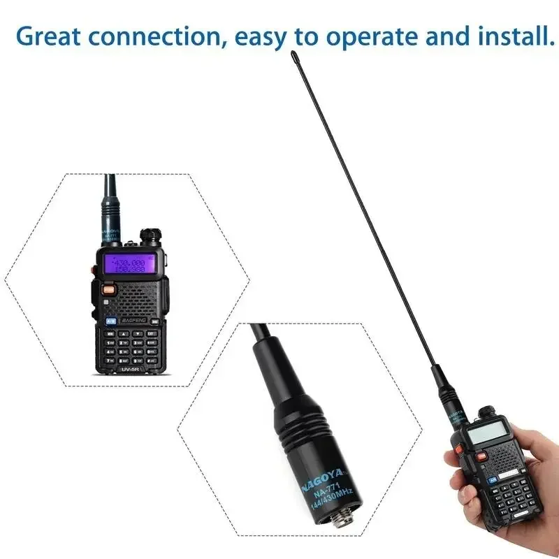 Baofeng NA-771 Nagoya Antenna SMA Female Dual Band VHF/UHF 10W Walkie Talkie Antenna Long Range For Baofeng UV-5R UV-82 BF-888S