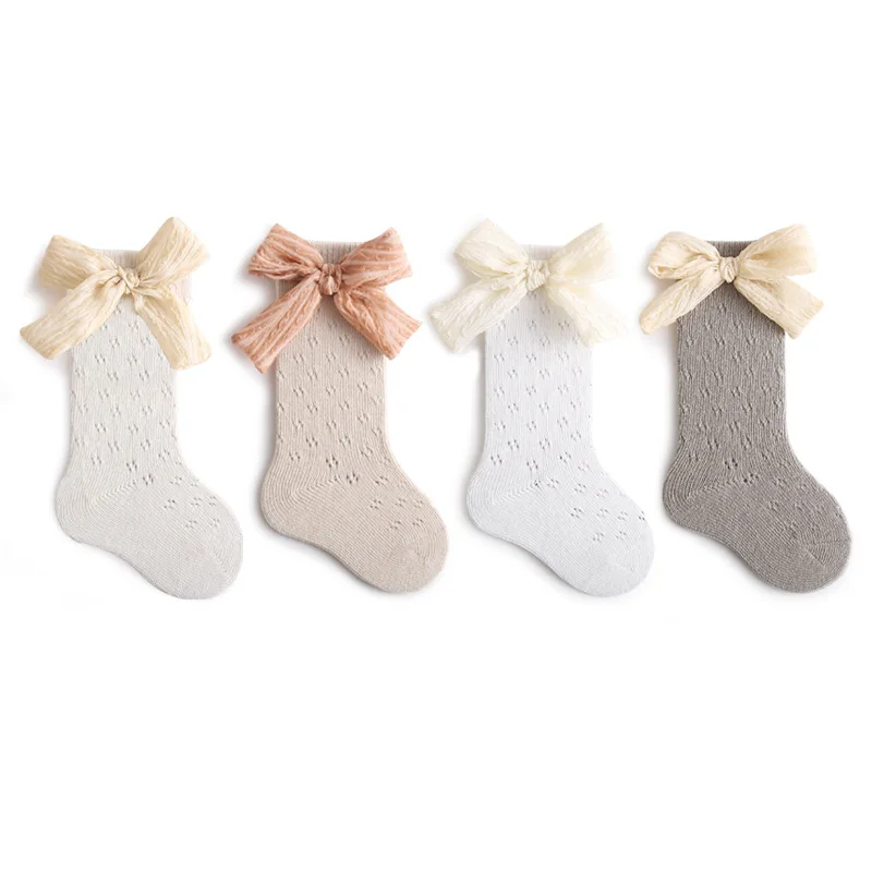 

Summer Baby Socks Thin Hollow Mesh Girls' Bow Princess Mid length girls Sock's