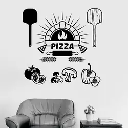 Food Ingredients Wall Decal Pizza Italian Restaurant Kitchen Interior Decor Cooking Fridge Window Vinyl Stickers Art Mural 3462