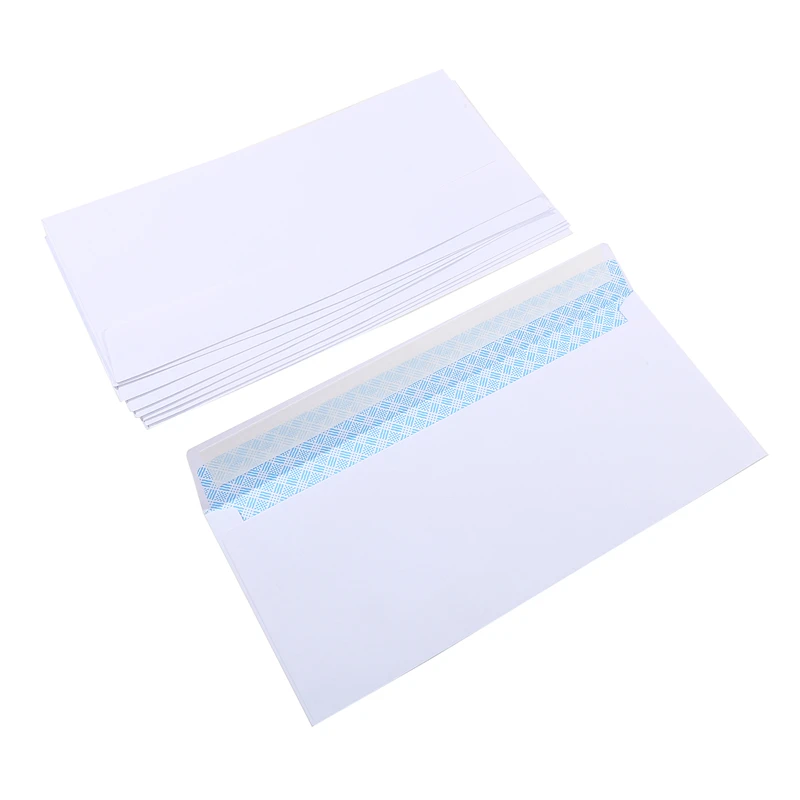 Windowless White Envelope 10 # Secure Business Envelope Can Hold A4 Paper Bill Invoice Self Sealing Envelope 10-100pcs