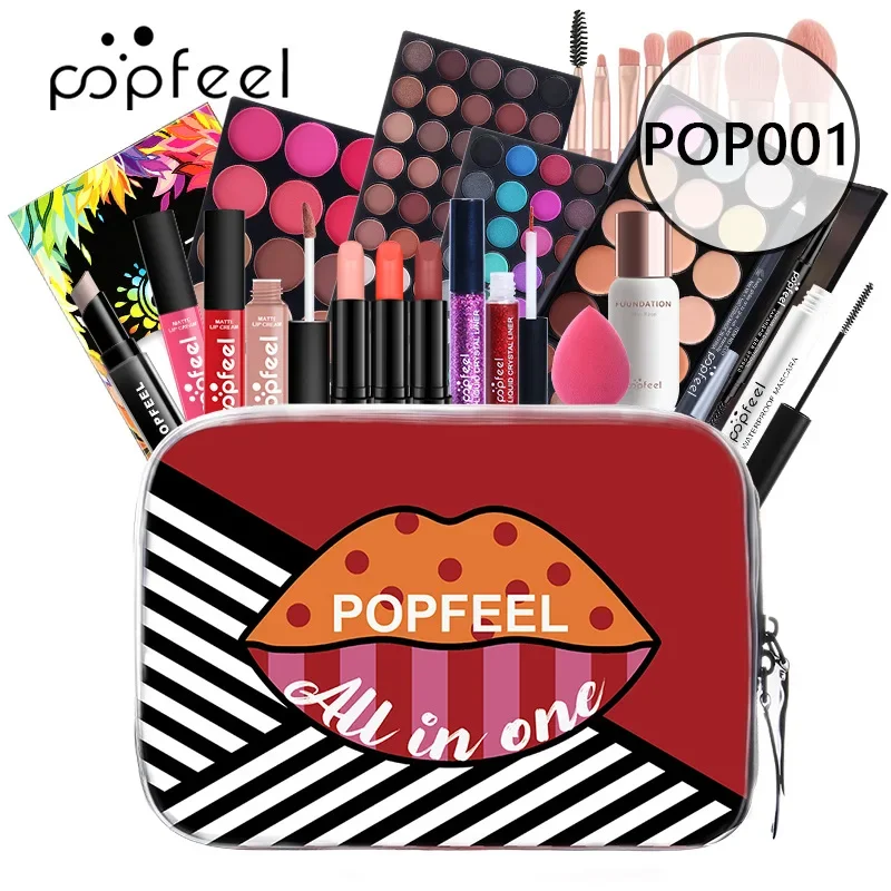 Best-Selling Popfeel Makeup Kit Full Set All in One Eye Shadow Palette Eyeliner Contour Powder Luxe Sets Gifts Women Cosmetics