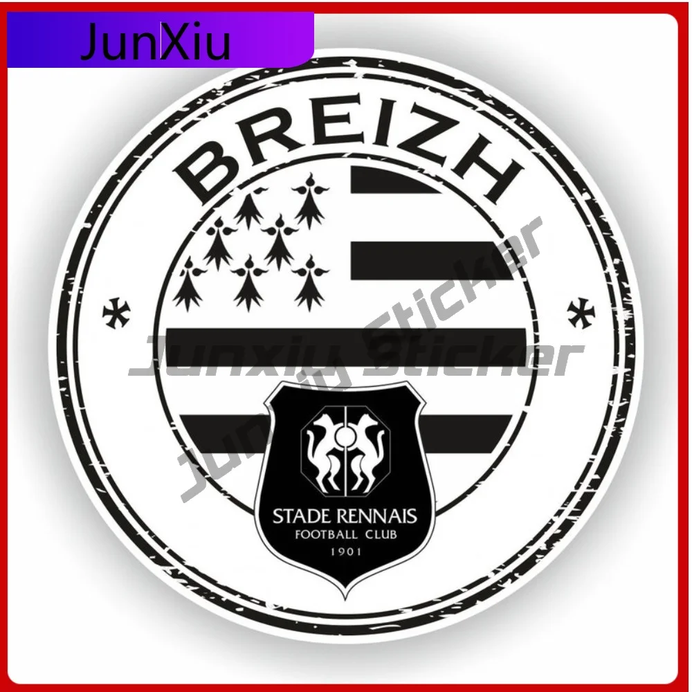 

France Bretagne 02 Seal Sticker Round Flag Decorative Vinyl Decal Waterproof for Windshield Anti Scratch Exterior Parts