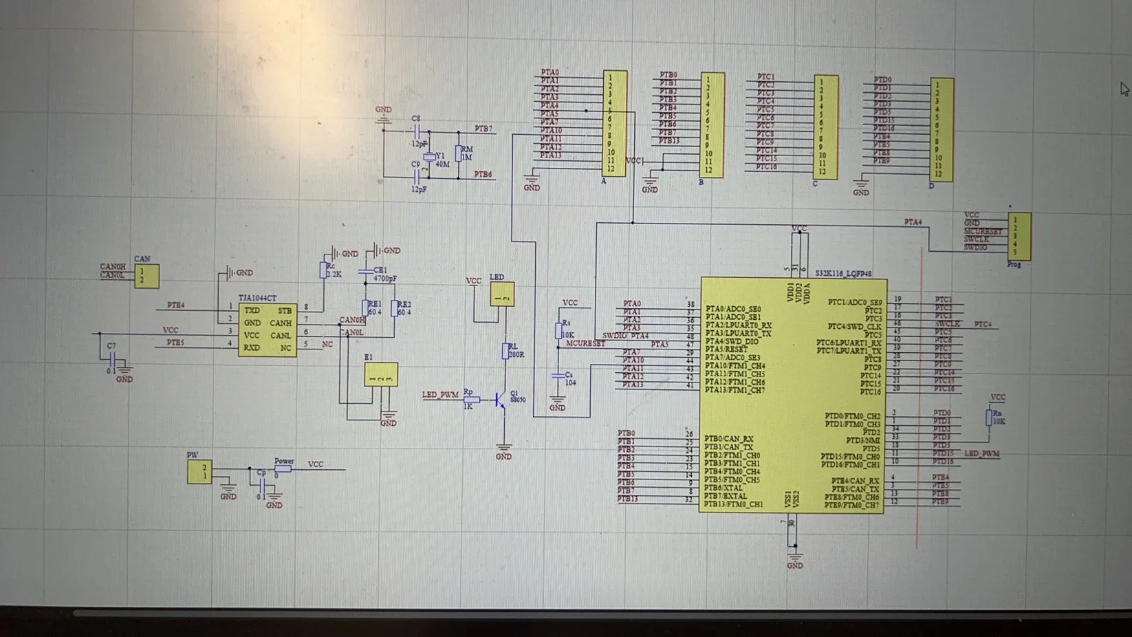 S32K116 learning board, interface extraction, distribution ARM debugger
