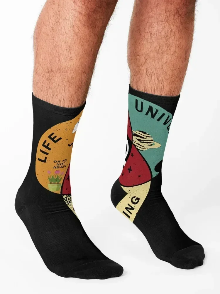 42 Answer to Life Universe and Everything Funny Vintage Gift Idea Socks cartoon hip hop Socks Woman Men's