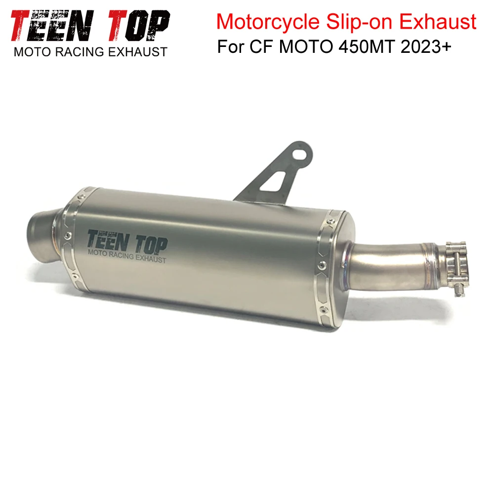 ل CF MOTO 450MT الانزلاق على العادم الفولاذ المقاوم للصدأ دراجة نارية الأوسط وصلة الأنابيب العادم الخمار 450MT 2023 + ربط أنبوب
