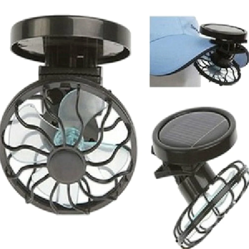 Mini ventilatore solare portatile con clip Cappello estivo Cappello con clip Ventola di raffreddamento Campeggio esterno Escursionismo Ventola di raffreddamento di sopravvivenza nella natura selvaggia