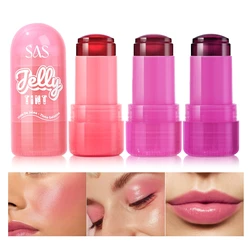 4 Colors Jelly Blush Stick Lip Balm Eyeshadow 3-in-1 Multi-Use Matte Blush Moisturize Brighten Lip Gloss