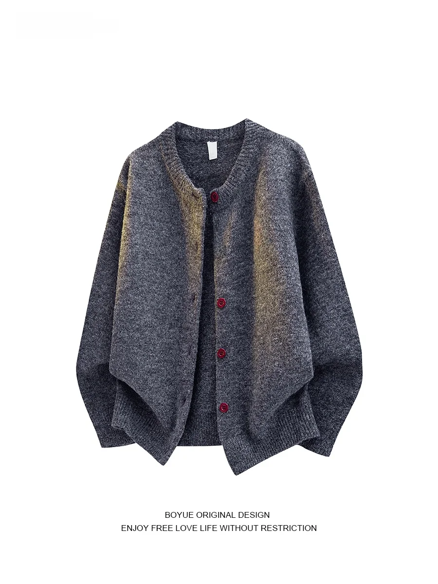 

Кардиган BOYUE с мультяшной вышивкой, мягкий, повседневный, на пуговицах, для мужчин и женщин, вязаная кофта для студентов