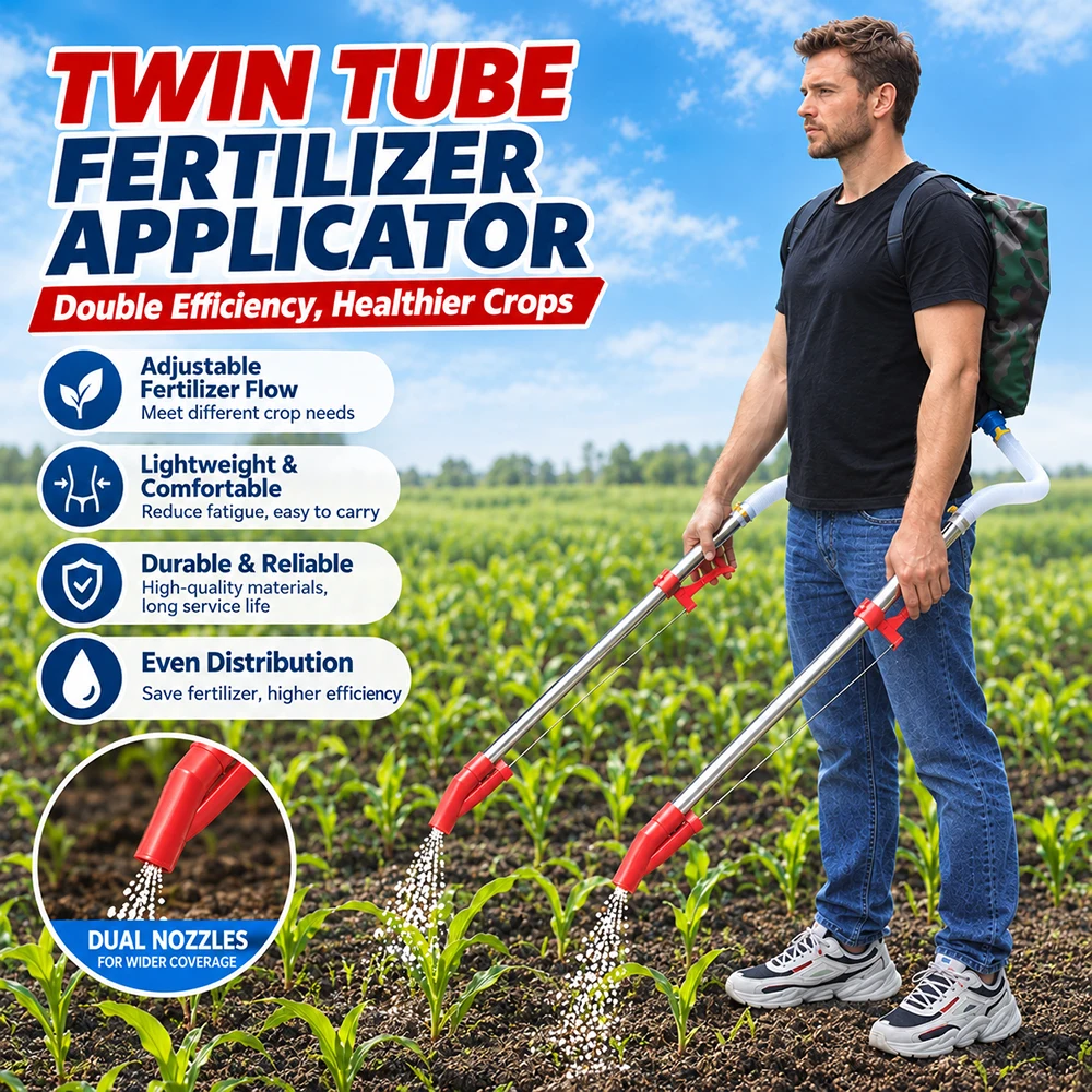 Backpack Fertilizer Applicator Manual Agricultural Fertilizer Spreader Handheld Fertilizing Tool for Farm Garden Crops