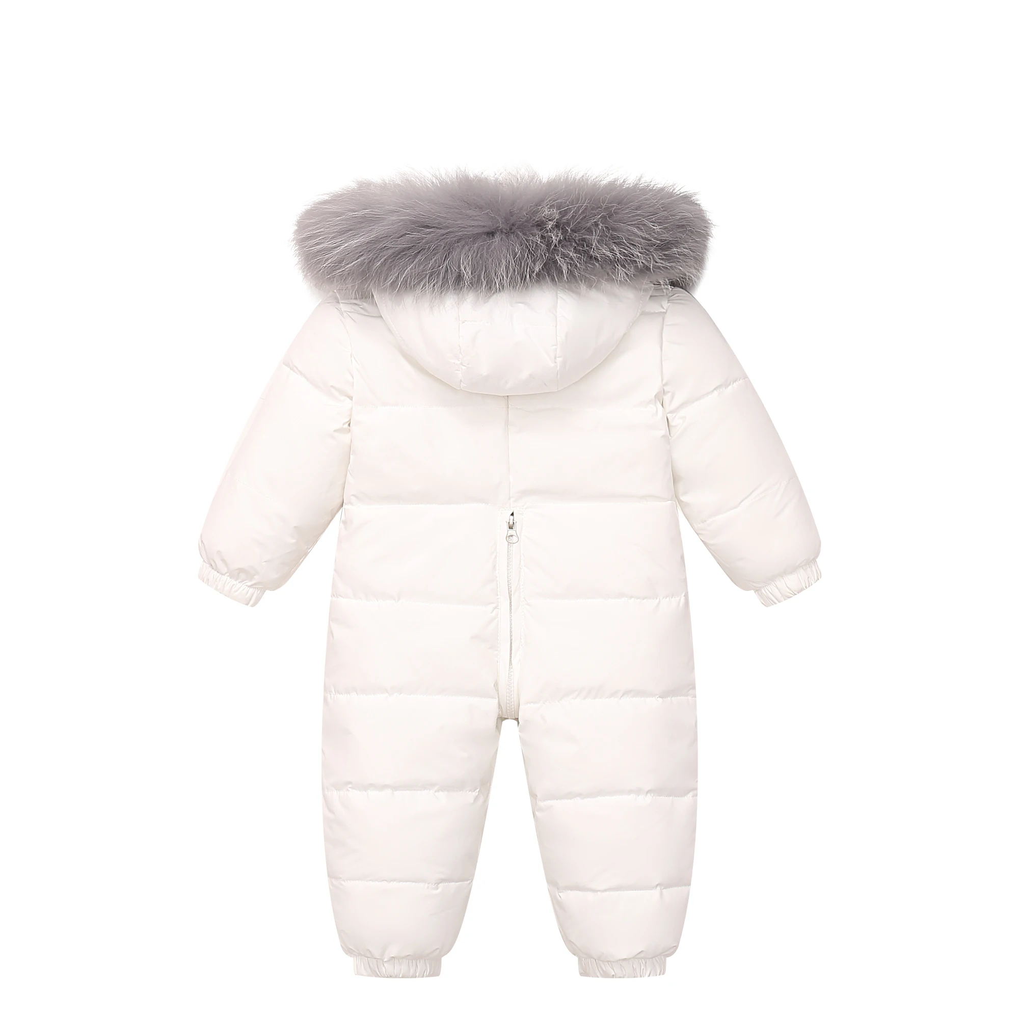 Winter Baby Boy Down Jumpsuit Real Raccoon Fur Hooded Toddler Boy Winter Romper Baby Girl Snowsuit Infant Boys Overalls Outfit