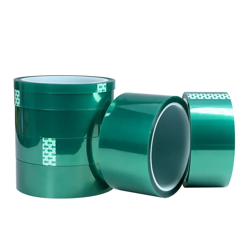 Green PET Film Tape Width 3~100mm Polyester Hi-Temp Masking Insulation Protection Tape For Painting,Powder Coating,Circuit Board