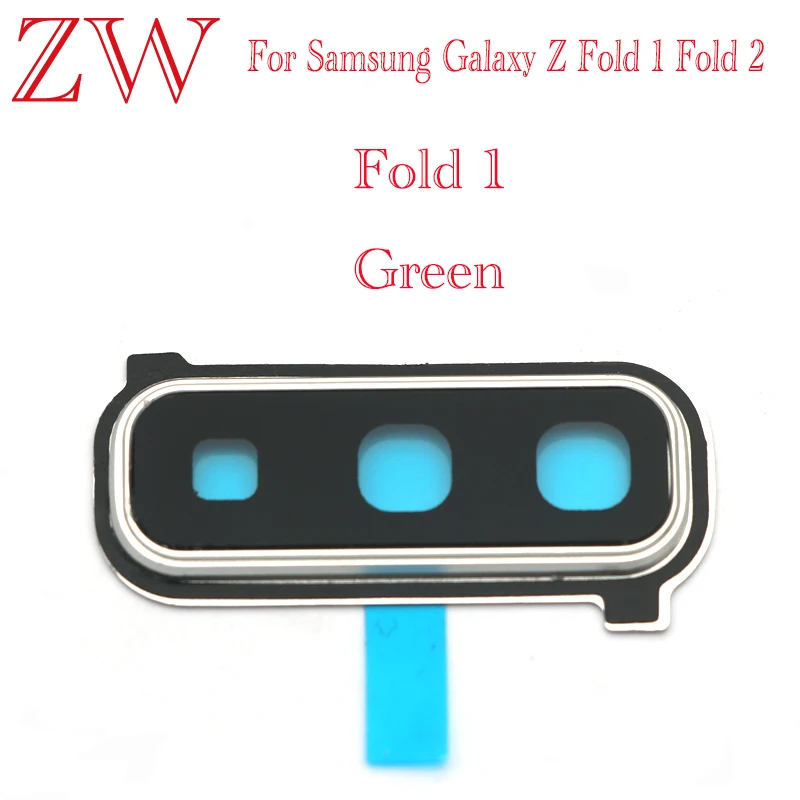 For Samsung Galaxy Z Fold 2 3 4 5 Fold1 fold2 Rear Back Camera Lens With Frame Replacement Part With Sticker