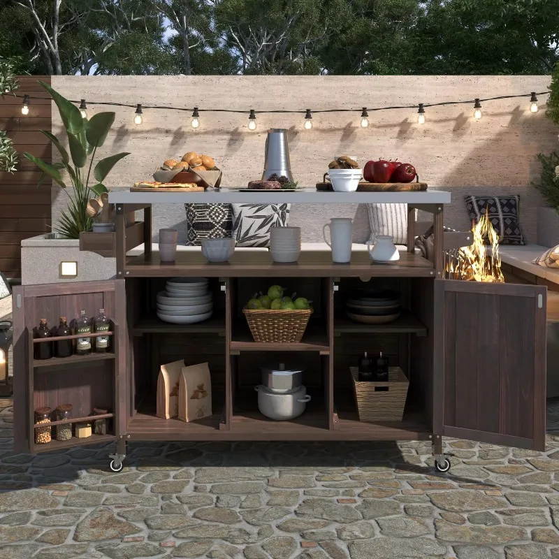 One Piece Spot Delivery Outdoor Counter Wooden Bar Portable Mobile Mini Home Kitchen