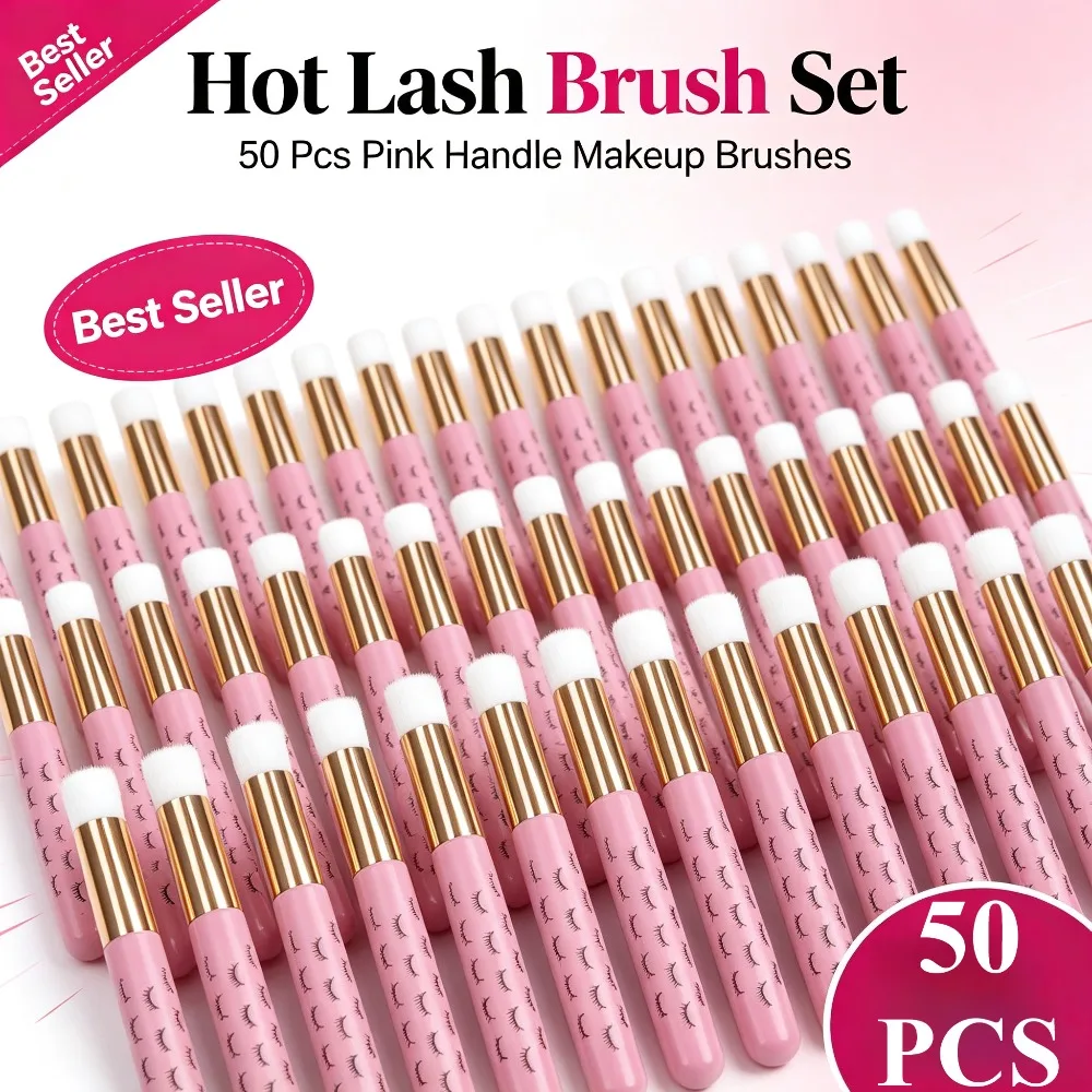 50Pcs Professional Soft Lash Extension Shampoo Brushes Deep Cleansing Eyelash Eyebrow Nose Peel Care Salon Beauty Supplies Tools