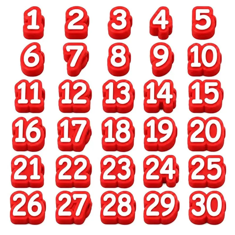 LXYB18B Pencil Caps Numbered 1-30 Reusable Labels Numbered Pencil Toppers Pencil Tracking Markers For Kids Students