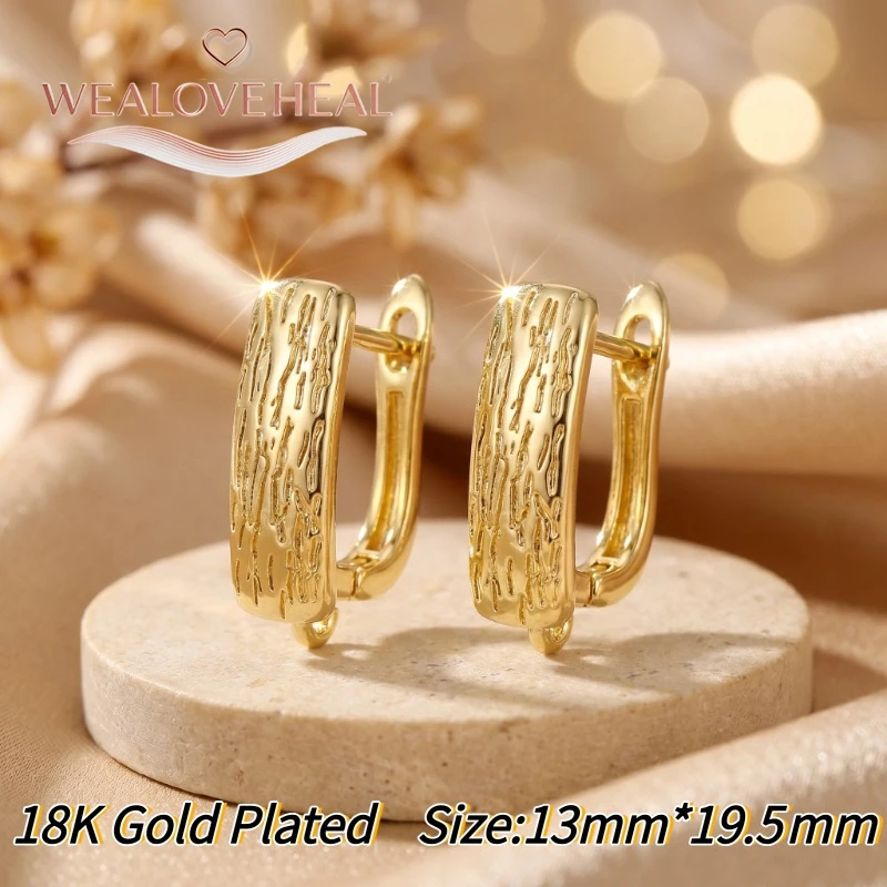 schmuckherstellung zubehör，Hochwertige 18K Gold/Rhodium plattierte Messing-Ohrringverschlüsse, texturierte gehämmerte gedrehte Ohrringhaken für DIY-Schmuckherstellung – Detail 25