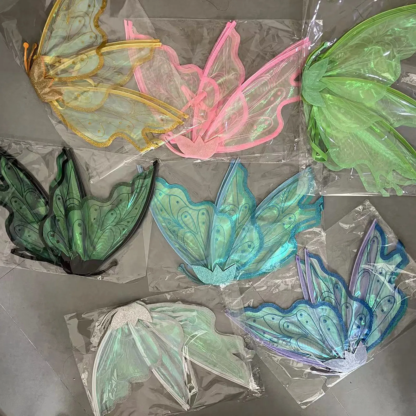 1Pc Butterfly Wings for Girls Women Fairy Costume Accessories Glitter Elastic Straps Elf Wings Halloween Cosplay Dress Up Props