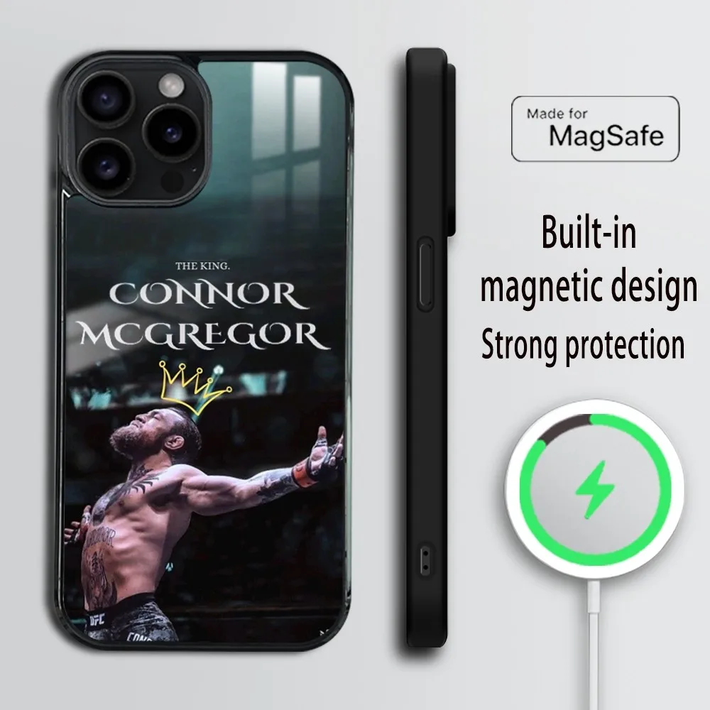 Conor McGregor Boxer  Phone Case For iPhone 16 15 14 13 12 11 Pro Max Plus Mini Magsafe Mirror Wireless Magnetic Cover