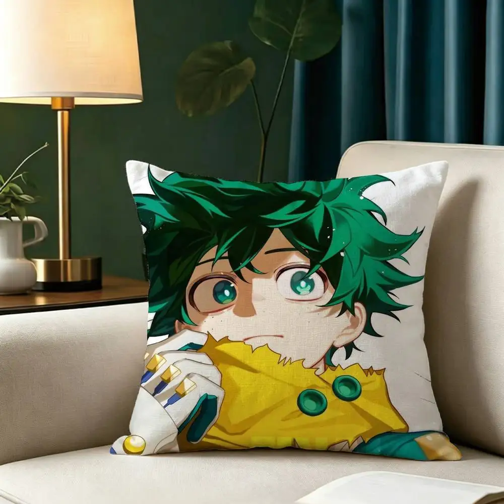 My Hero Academia Izuku Midoriya Pillow Case Square Double-Sided Sofa Cushion Cover Bedroom Bedside Pillow