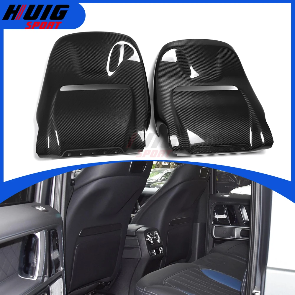 For Mercedes Benz G-Class W464 W463 G500 G63 2018-2023 Replaces Backseat Trim 3K Carbon Fiber Interior Rear Seat Back Covers