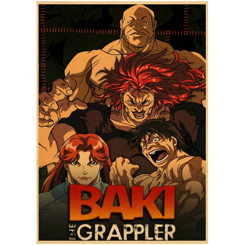 Japanese Anime Baki Hanma Comics Posters Retro Poster Home Bar Cafe Art Wall Sticker Collection Picture Wallpaper Decoration