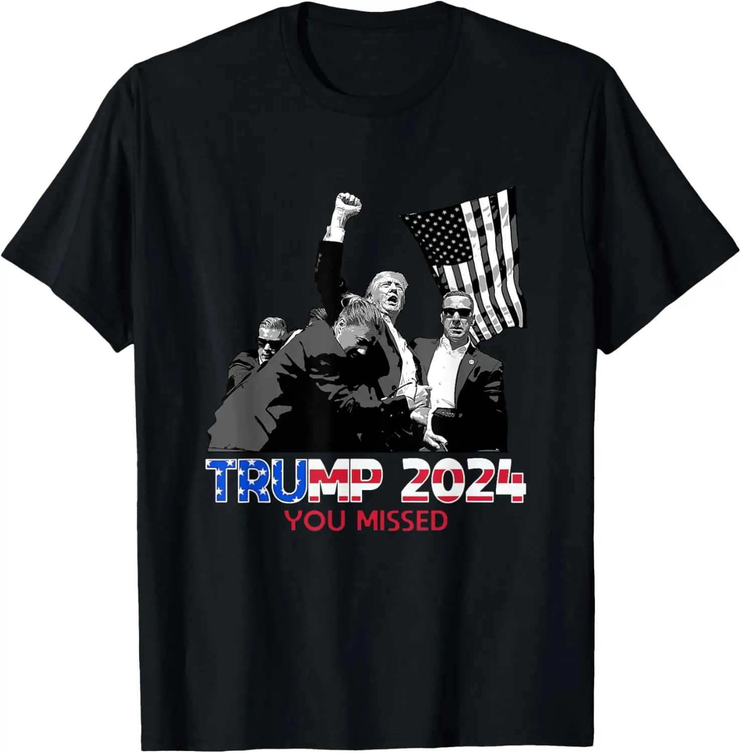 Футболка Trump Assassination Bloody Ear Butler Trump Xou Missed