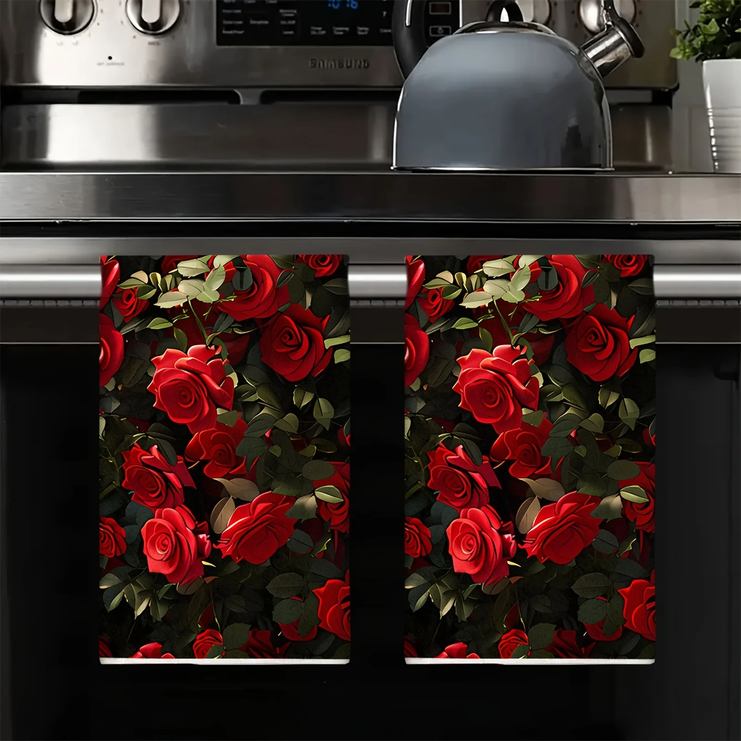 Fresh floral rose design, 2-piece package