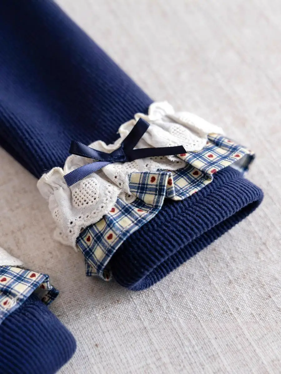 Pantalones Térmicos con Forro para Niñas, Otoño Invierno 2025, Nuevo Estilo Coreano, Leggings con Ribete de Encaje para Bebés