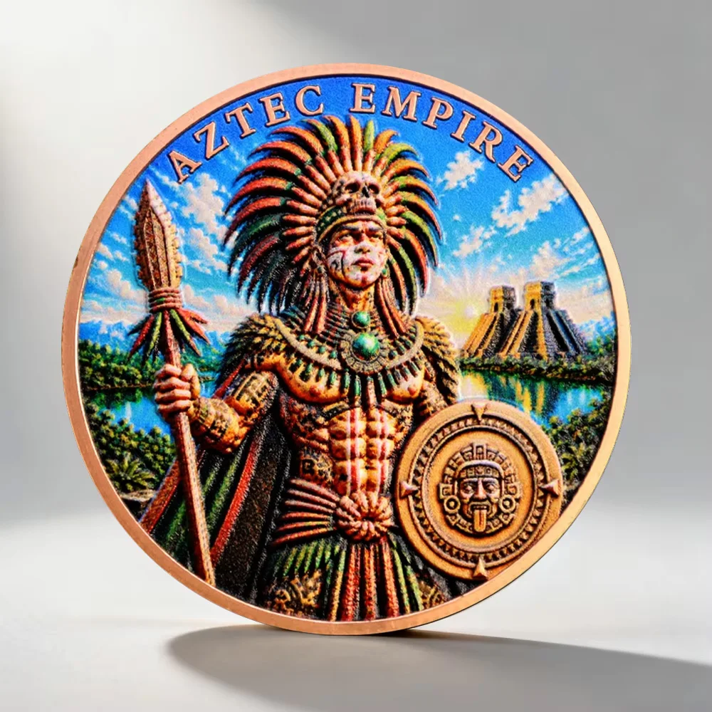 Copper Aztec Empire Mexica Legacy Commemorative Coin Ancient Mexico Metal Challenge Coin Collectible Gift