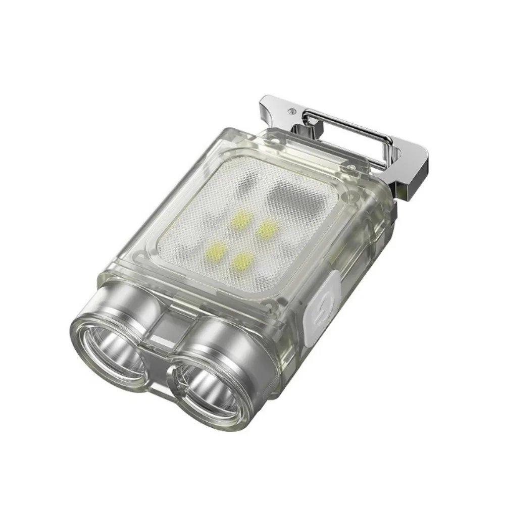6 Modes Keychain Light Dual Light Source Magnetic Fluorescent Flashlight Ultra-Bright Waterproof Work Light Outdoor Fishing