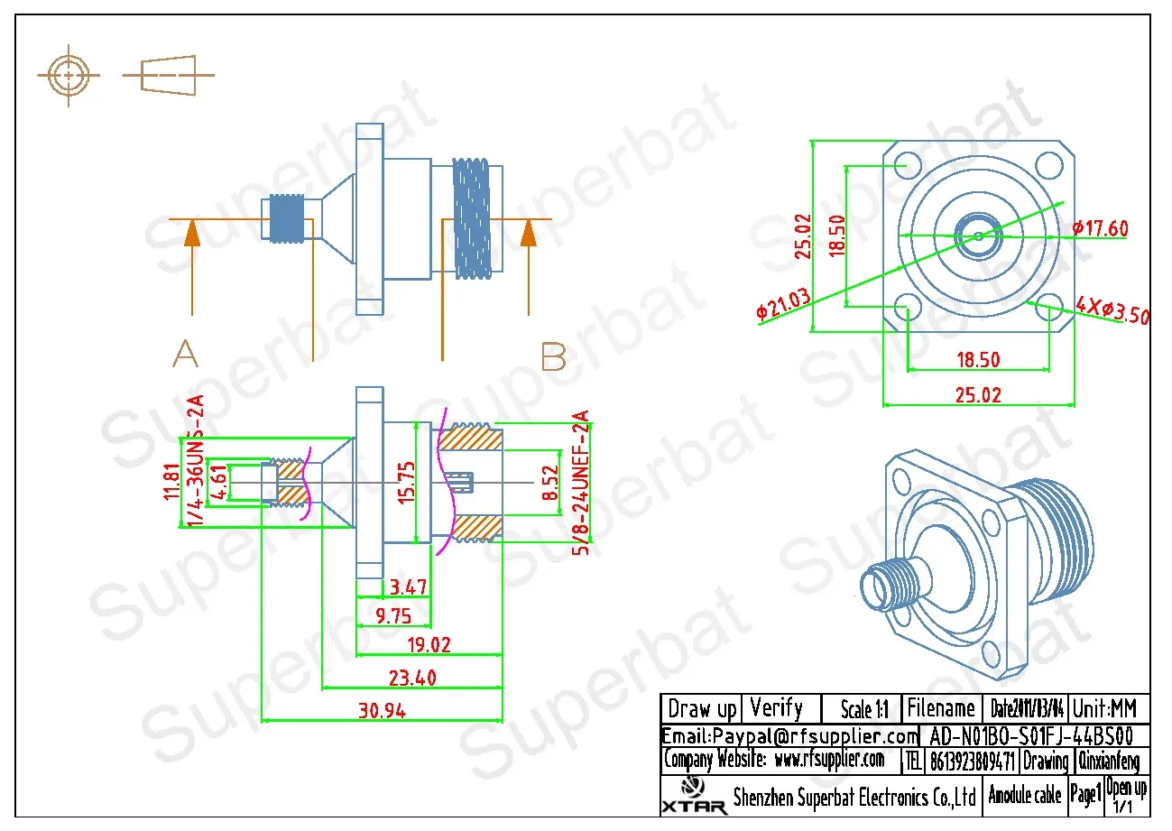 Superbat 5 pces SMA-N adaptador sma fêmea para n jack flange/painel com o-ring conector coaxial reto rf