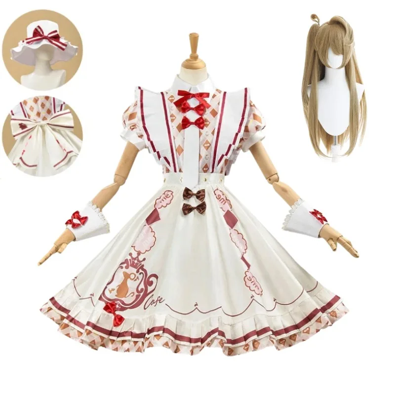 Kotori Minami Lolita Dres Cosplay Costume Women Anime Roleplay Suit Bows Ruffled Dress Halloween Party Cute Maid Clothing