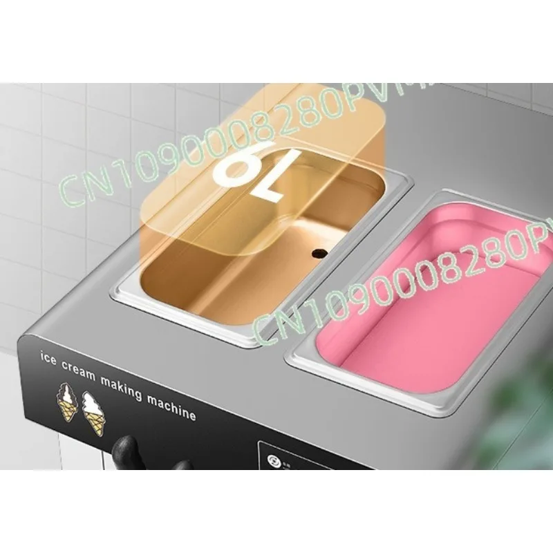 

Коммерческая машина для мороженого из нержавеющей стали, большая настольная трехцветная машина для мороженого, автоматическая машина для мягкого мороженого