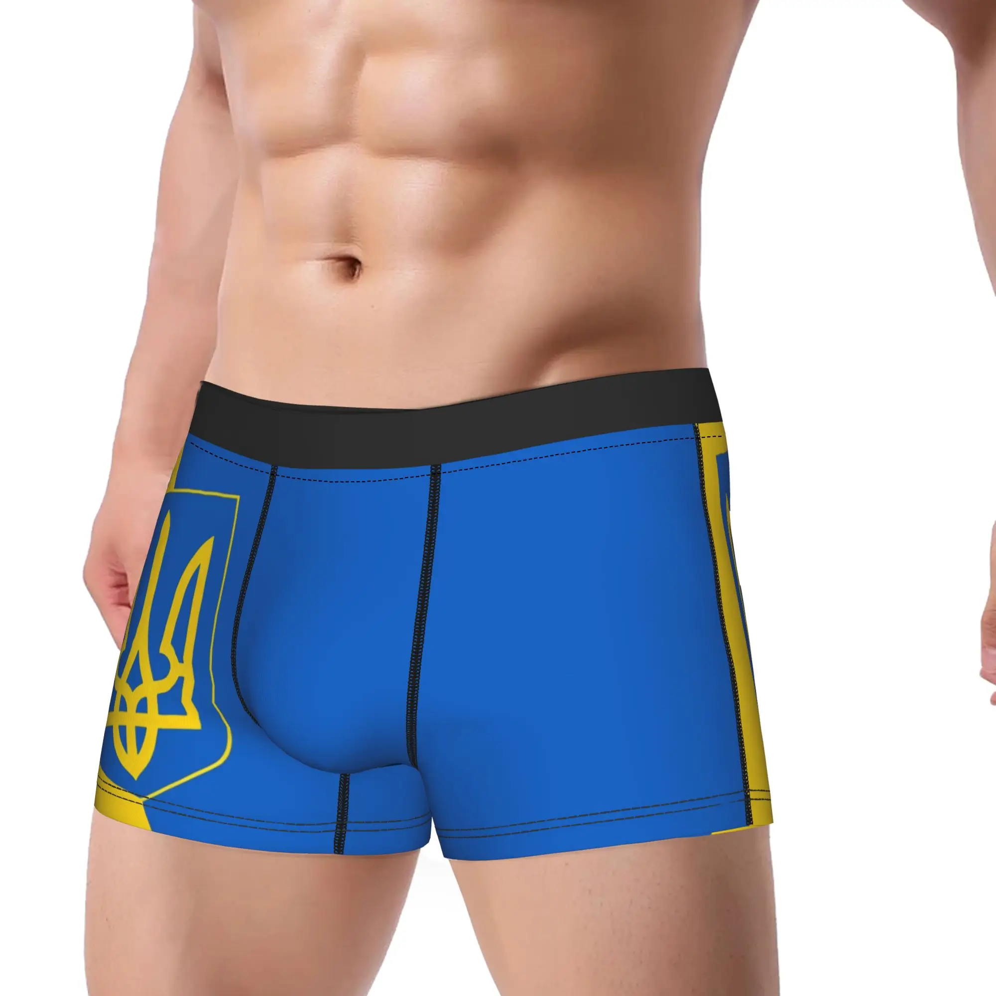 Ukraine Presidential Flag (7) Boxer Brief  Underwear Trenky Men's Sexy Soft Trunk Printed Plus Size Panties