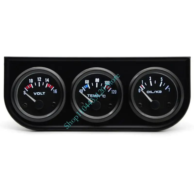0xxd-2-インチ-52mm-トリプルゲージ-自動車監視用-電圧-水温-油圧-簡単取り付けキット付き-幅広